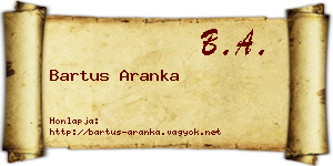 Bartus Aranka névjegykártya